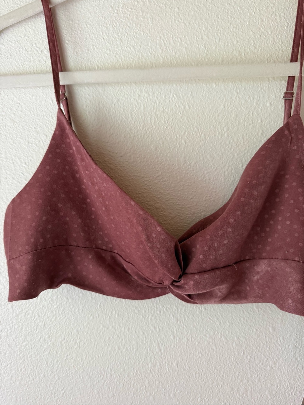 Lizard Thicket Knot-Front Bralette in Mauve
